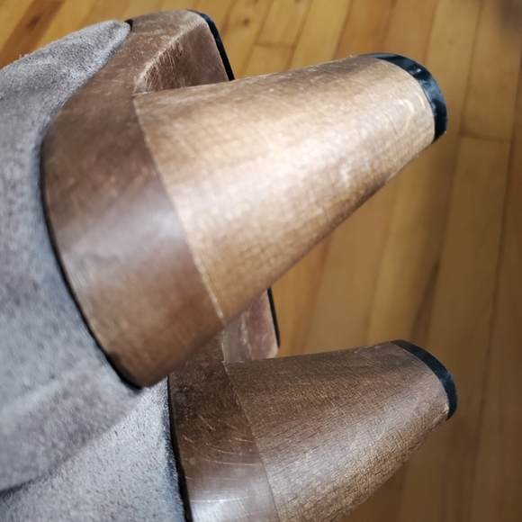 COCLICO Taupe Suede Wooden Platform Ankle Boots, EU 40 - Picture 9 of 14